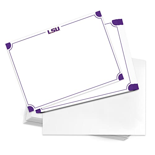 Image of Desert Cactus LSU 10 Pack Notecards Stationery Cardstock Tigers Geaux Louisiana State University Includes Envelopes Memo Party Thank You (Notecard 4a)
