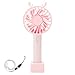 ZELAXY Mini ventilateur portatif Antlers Design Ventilateur de poche 3 vitesses Conseils de refroidissement par vent pour mini ventilateur de bureau extérieur - Rosa