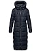 MARIKOO Damen Winterjacke Steppmantel lang gesteppter Mantel Winter Parka Jacke warm B985 [B985-Nadeshik-Navy-Gr.L]