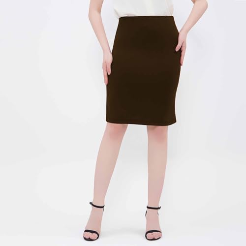 Women's High Waist Bodycon Pencil Skirt Stretchy Busines Casual Knee Length Midi Skirts Summer Fall Clothes Outfits2