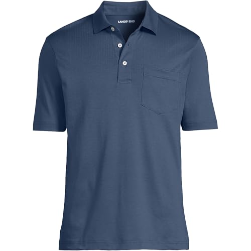 Lands' End Men's Premium American-Grown Supima Cotton Polo Shirt, Short Sleeve, Pocket - Big & Tall3