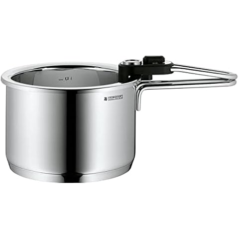 WMF Simmertopf mit Temperaturanzeige 1,5l, Milchtopf Induktion, Wasserbadkocher herausnehmbaren Einsatz, Cromargan Edelstahl Cover