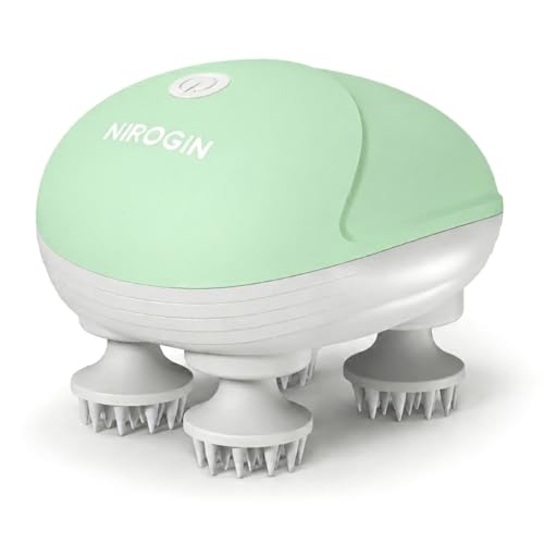 Image of Electric Scalp Massager for Hair Growth | Head Massager Vibrating Machine | Scalp Massager Brush for Deep Head Massage & Stress Relief | Hair Massager for Scalp Massage | Rechargeable (Green)