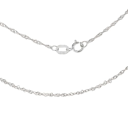 CARISSIMA Femme 9 ct Or Blanc Chaîne Twist Curb Diamantée 1.2 mm 46 cm/18 Inch