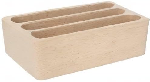 Miniatura 9 de Soporte para tarjetas de visita, 3 ranuras de alta estabilidad, contador de exhibición de tarjetas de presentación de madera, soporte para tarjetas