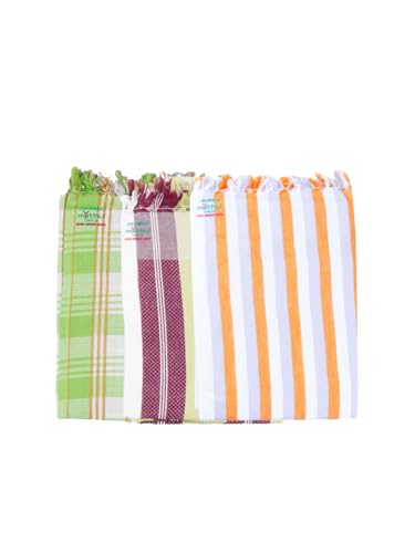 Image of RAMRAJ COTTON Evergreen Special Checked Towel Colour(Pack of 3)