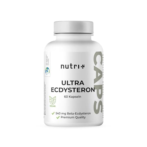 Nutri + Ultra Ecdysteron + Leucin Kapseln hochdosiert - 790 mg Wirkstoff Komplex pro Kapsel - 540 mg beta Ecdysterone 90% 250 mg L-Leucin Pulver vegan
