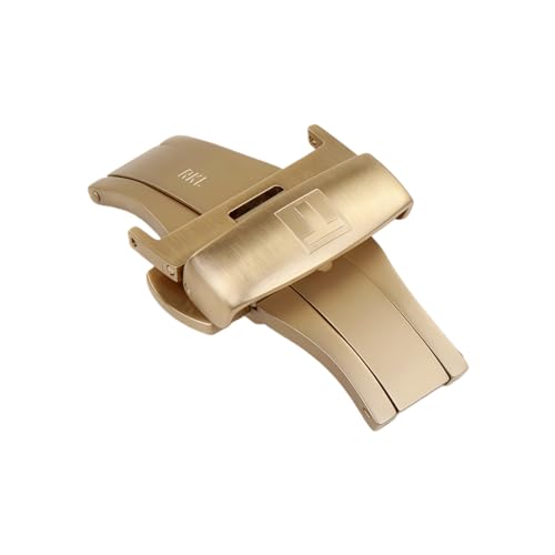 Fermoir papillon montre haut de gamme en acier brossé pour bracelet cuir de prestige