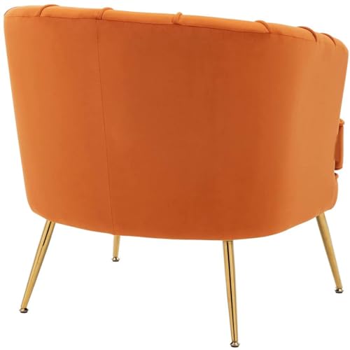 Image of Lakdi The Furniture Luxury Lounge Chair with Upholstered Velvet, Channel Tufted Back & Golden Tapered Legs, Stylish Seating for Living Room | 5 Years Warranty | Free Assembly - 15185231