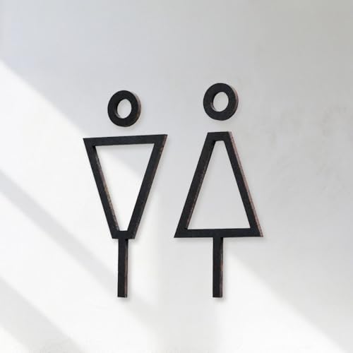 天然木のトイレサインプレート 男女セット ウォールナット鉄媒染仕上げ