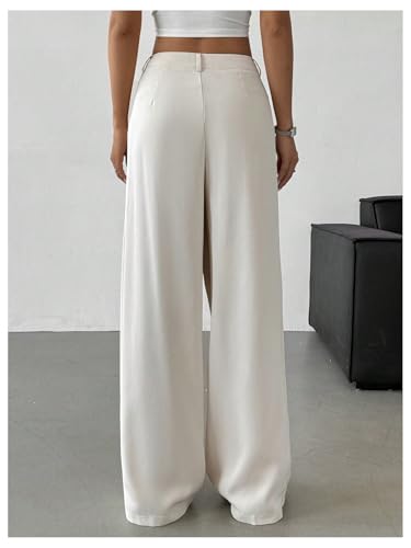 Floerns Women's Wrap Front Wide Leg Pants High Waist Dressy Casual Office Trousers3