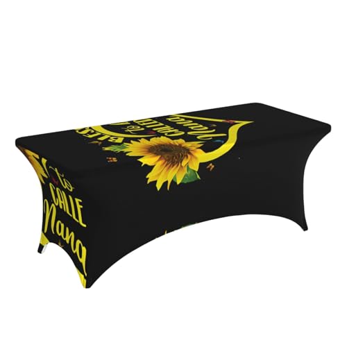 Nappe extensible tournesol 1,8m en élasthanne lavable pour table de buffet
