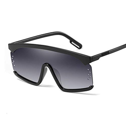 Preisvergleich Produktbild Sonnenbrille Übergroße Quadratische Sonnenbrille Für Frauen Vinge Retro Sun Galsses Weibliche Männer Black Fashion-Double_Gray