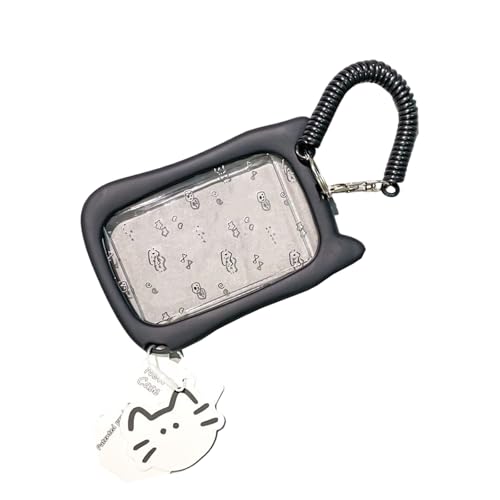 猫イヤーカードスリーブ素敵なバスカードプロテクターホルダーカバーキーチェーンペンダント素敵なフォトカードホルダーバス猫耳のフォトカードケースクリエイティブ