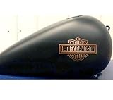 H Davidson Gas Tank Decal – Die Cut Vinyl Motorcycle Tank Sticker Custom Graphics Emblem Double Layered (Black on Gold)