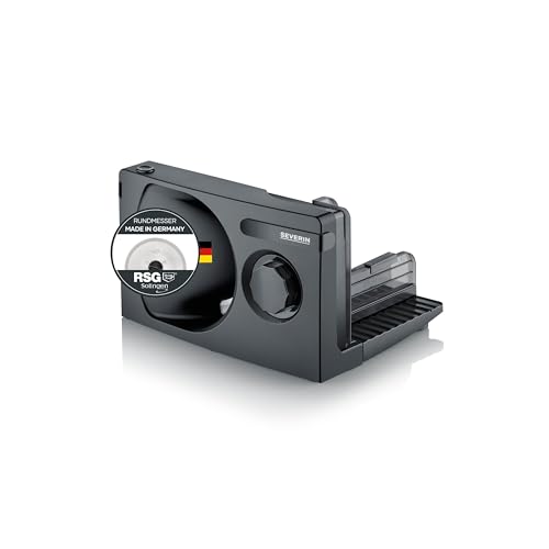 SEVERIN Allesschneider für Brot, Aufschnitt oder Käse, Brotschneidemaschine mit stufenlos einstellbarer Schnittstärke, Aufschnittmaschine mit Fingerschutz, schwarz, AS 9595