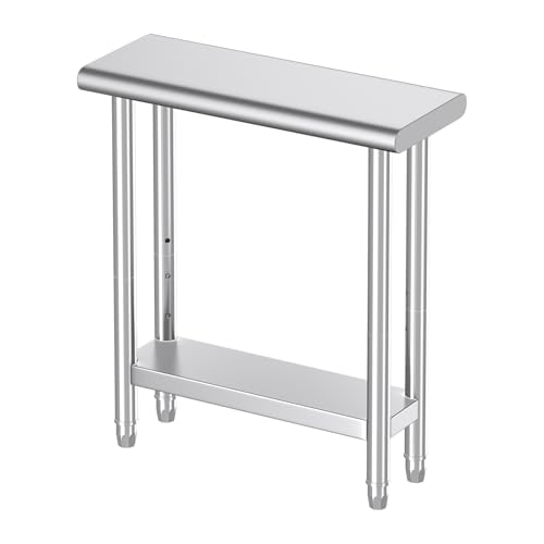 Mioleu Stainless Steel Table, 30 x 12 Inches Commercial Metal
