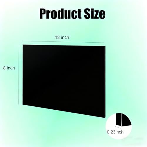 Image of HDPE Sheet 1 /4-2PCS 12 inch x 8 inch High Density Polyethylene Sheets with Protective Film 1 /4 Thick HDPE Plastic Sheet Board Solid Plastic Block for Flat Panel DIY Projects Machining Home (Black)