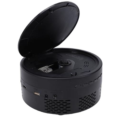 Annadue Proyector Portátil con Reproductor de DVD Integrado, Proyector de DVD HD 1080P 16:9 con Altavoz para Películas Al Aire Libre, Pantalla de 20 a 100 Pulgadas, Lente de Enfoque (Enchufe de la UE)