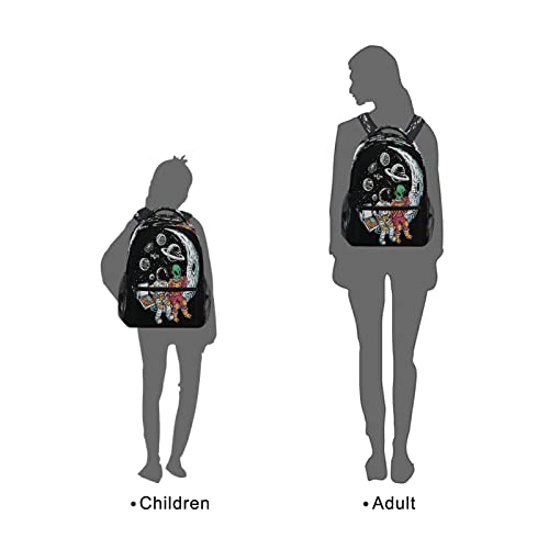 Galaxy Astronauts Alien Backpack Backpacks Casual Daypack Back Pack 16 Inch Laptop Bag Double Zipper Travel Sports Bags With Adjustable Shoulder Strap #TOP6