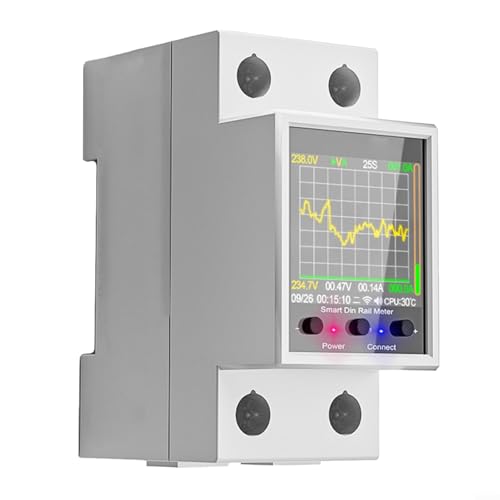 URPIZY Contador de energía inteligente 100 A DIN con interruptor de protección de corriente residual para Tuya sistema de domótica (interruptor WiFi)