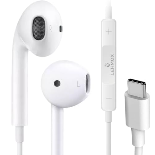 Fones De Ouvido Com Fio Tipo C Microfone Integrado Compativel iPhone 15 15 Pro 15 Pro Max 16 16 Pro Max Com Fio Fones Estéreo Compatíveis ANDROID LG Premium