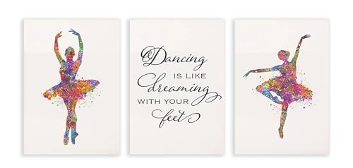 Affiche ballet rose et citations pour deco de chambre de fille cocon nordique