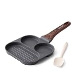 SENSARTE 目玉焼き フライパン ミニフライ返し付き 仕切り付き マーブルコート 3in1 焦げ付かない IH対応 ガス火対応 PFOAフリー くっつきにくい 一年保証 グレー