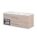 Produktbild FACKELMANN Waschtischunterschrank inkl. Gussbecken B.CLEVER/Soft-Close-System/Maße (B x H x T): ca. 120 x 48,5 x 46 cm/Möbel fürs WC oder Badezimmer/Schrank: Braun hell/Becken: Weiß