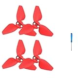 HxasnBTxm 2 Pares de hélices Neo Coloridas de liberación rápida con Tornillo y Destornillador compatibles con Drones(Red)