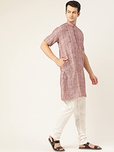 Image of Rajubhai Hargovindas Green Khadi Half Sleeve Kurta