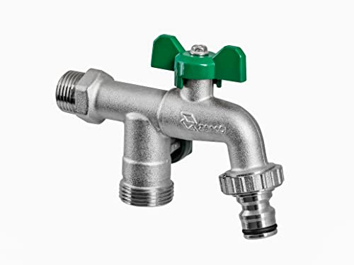 Valvole Angolari Doppia Uscita 20mm - Per WC, Lavatrice E Bidet, In Ottone