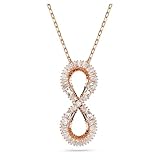 Swarovski Hyperbola Pendant Necklace, Vertical Infinity Symbol Pendant with Clear Crystals in a Rose Gold-Tone Finished Setting, Part of the Hyperbola Collection