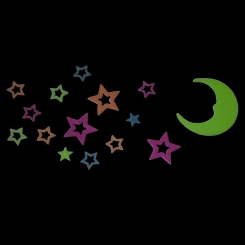 Stickers Moon and Stars para techo que brillan en la oscuridad miniatura 4