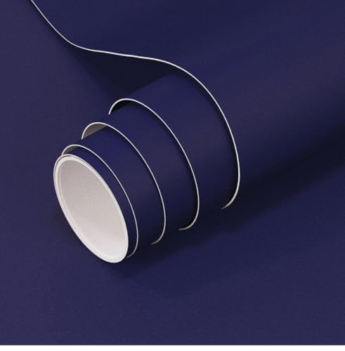 Image of DEEMUS Dark Blue Matte Peel & Stick Self Adhesive Waterproof Sticker for Living Room, Bedroom Office,Almirah, Floor, Tabletop, Wall, Fridge,& Renovation Projects (2 x 25 Feet)