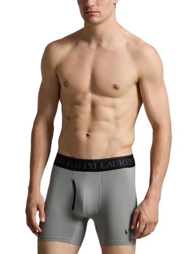 Image of POLO RALPH LAUREN Men's Underwear Boxer Briefs Pack, 3-Pack, 4D Flex Cooling Microfiber Underwear, Wicking Boxer Briefs