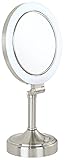 Zadro Dimmable Sunlight Vanity Mirror, Satin Nickel, 10X-1X