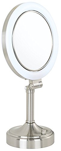 Zadro Dimmable Sunlight Vanity Mirror, Satin Nickel, 10X-1X
