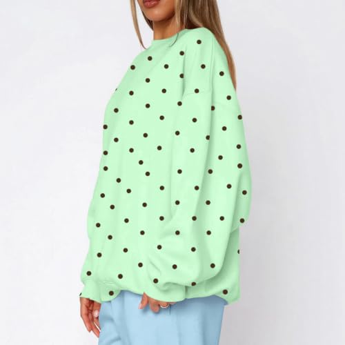 Polka Dot Sweatshirts for Women Fleece Oversized Comfortable Pullover - image 6