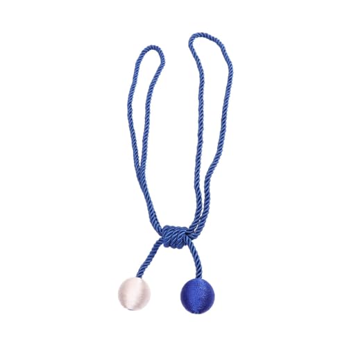 Abrazaderas para Cortinas BETOOKY con Doble Bola Azul y Correa Tejida Elegante 2