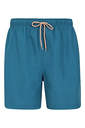 Mountain Warehouse Bañador Corto Aruba para Hombre - Bañador de, Pantalones Ligeros, bañador con cordón Ajustable para la Playa - para Vacaciones y Piscina Azul petróleo 3XL