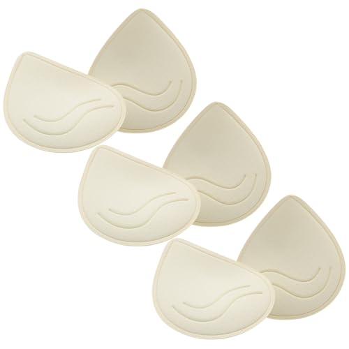 KOOAAICCHI Bra Pads Inserts 3 Pairs-Bra Pads Sewn Padded Removable Inserts for Women's Sports Bra or Swimsuit Insert