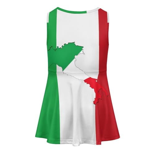 Italy Flag with Italy Map Fashion Girls Dress Tank Top Everyday Summer Dresses Sleeveless Holiday Skirt4