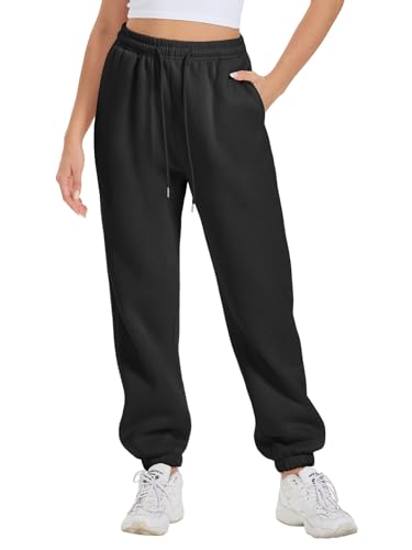 ATHMILE Sweatpants Women Fleece Pockets Winter Fall Fashion Baggy Lounge Pants Joggers