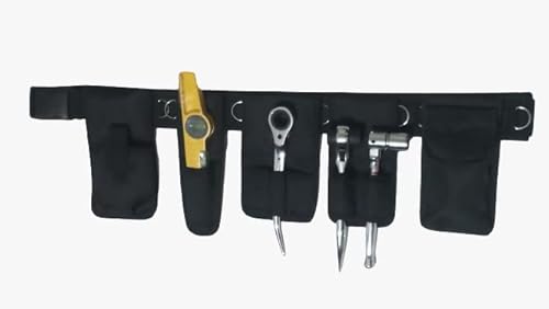 Bbi Ltd Black Scaffolding Nylon Tool Belt.- 8 Toolset In 1 Belt Safety Rings For Lanyard