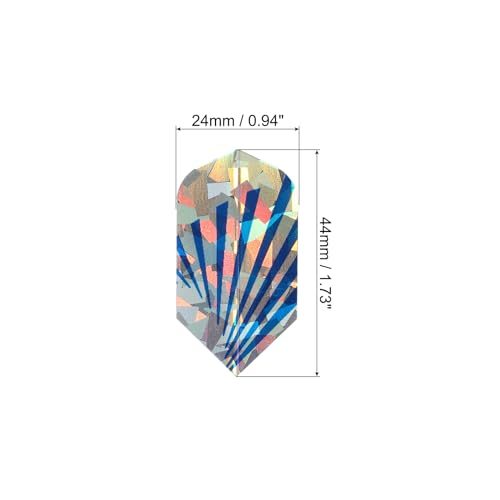 PATIKIL Slim Dart Flights, 6 Pack PET Unique Design Dart Accessories for Steel Tip Dart and Soft Tip Darts Blue Silver Tone - Image 2