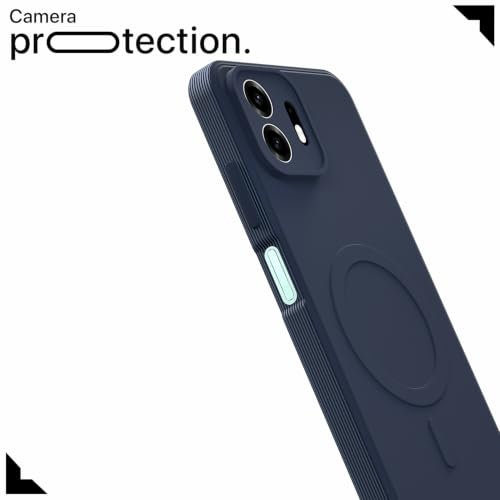 Image of Outlouders Back Cover for OnePlus N6 5G | Soft Matte Silicone | Slim Fit | Magnetic-Safe Logo Design (Magnetic-Safe Not Compatible) | Shockproof | Camera Protection Bumper Case (Blue)