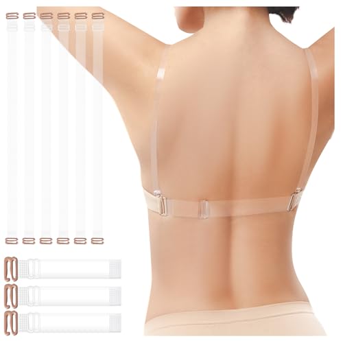Clear Bra Straps Invisible Transparent Shoulder Bra Strap with Clear Back Straps