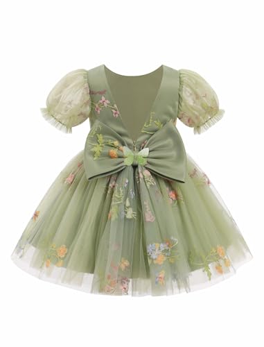 IBTOM CASTLE Toddler Baby Girl Birthday Dress Short Puff Sleeve Sequins Butterfly Tulle Tutu Formal Pageant Party Gown3