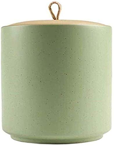 Despojos Mortales Urna Funeraria La cremación urna for Cenizas Humano Adulto Handcrafted Memorial Funeral con el Pulso de la mota Diseño, Cerámica (Color : Green, Size : 8.7" x 6.7") Cover